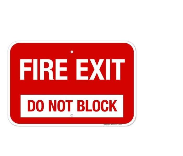 Fire exit, do not block sign